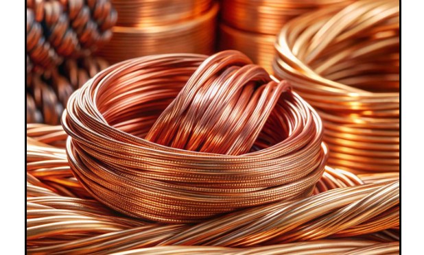 Bright bare copper wire coils
